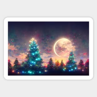 Winter Holiday Chrismas tree Landscap gift designs Series 02 Sticker